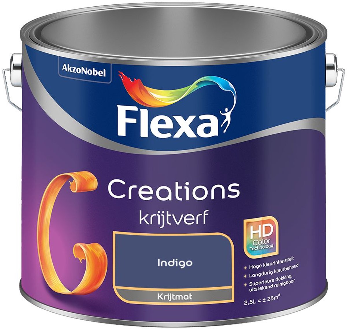 Flexa - Creations Muurverf Krijt - Indigo - Mengverf - 2.5 L