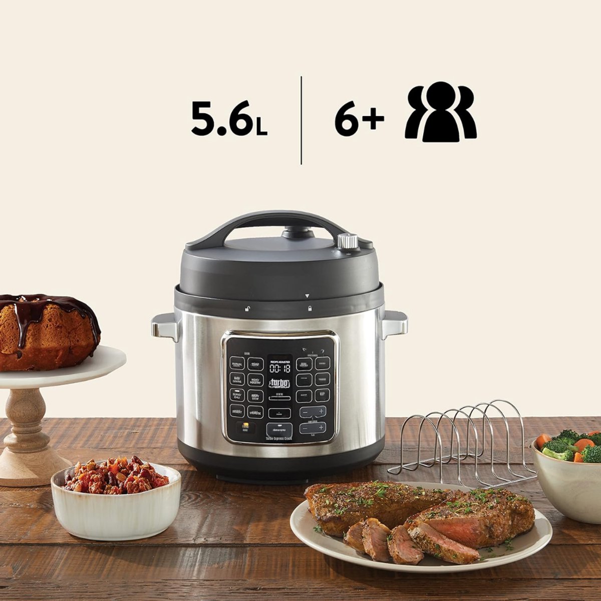 SCH® Multicooker - Multicookers - Zilver - 35cm x 31cm x 34cm – foto 8