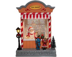 Anna's Collection Snowglobe speelgoedwinkel - met sneeuwpop - 22 cm - sneeuwbol lantaarn - kerstdecoratie