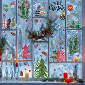9 vellen kerststickers voor ramen, kerststickers voor ramen van glas, herbruikbare PVC kerststickers voor glas, kerstversieringen voor winterse nieuwjaarsramen - Cyslmuk®