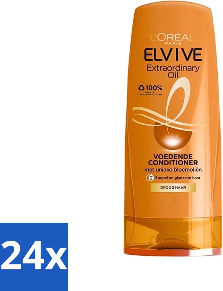 24 x L'Oréal Elvive Extraordinary Oil Conditioner 200 ml - Droog Haar - Haar Verzorging - Haar Hydraatatie - Haar Herstel - Haar Glans