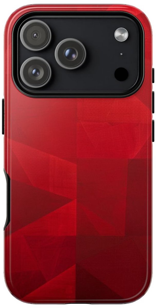 Rood Geometrisch Abstract Ontwerp – Telefoonhoesje Geschikt voor iPhone 17 Pro