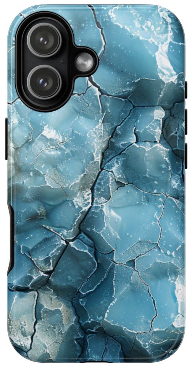 IJzige Fractalstructuur met Grunge – Telefoonhoesje Geschikt voor iPhone 17