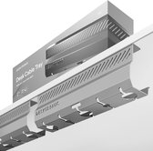 Plateau de câbles Desktronic 2 x 43 cm - Grijs - Organiseur de câbles sous le bureau - À coller ou à Vis - Boîte à câbles - Support de câbles - Acier de haute qualité