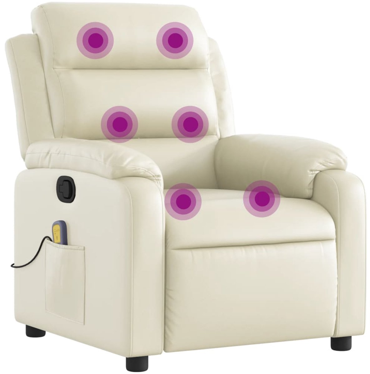 vidaXL Massagestoel - van - kunstleer - in - crèmekleur