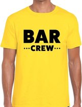 Bar crew tekst t-shirt geel heren - evenementen staff / personeel shirt XL