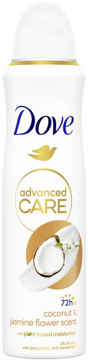 Dove Deodorant Spray - Advanced Care - Kokos & Jasmijnbloem - 150 ml - 1 stuk