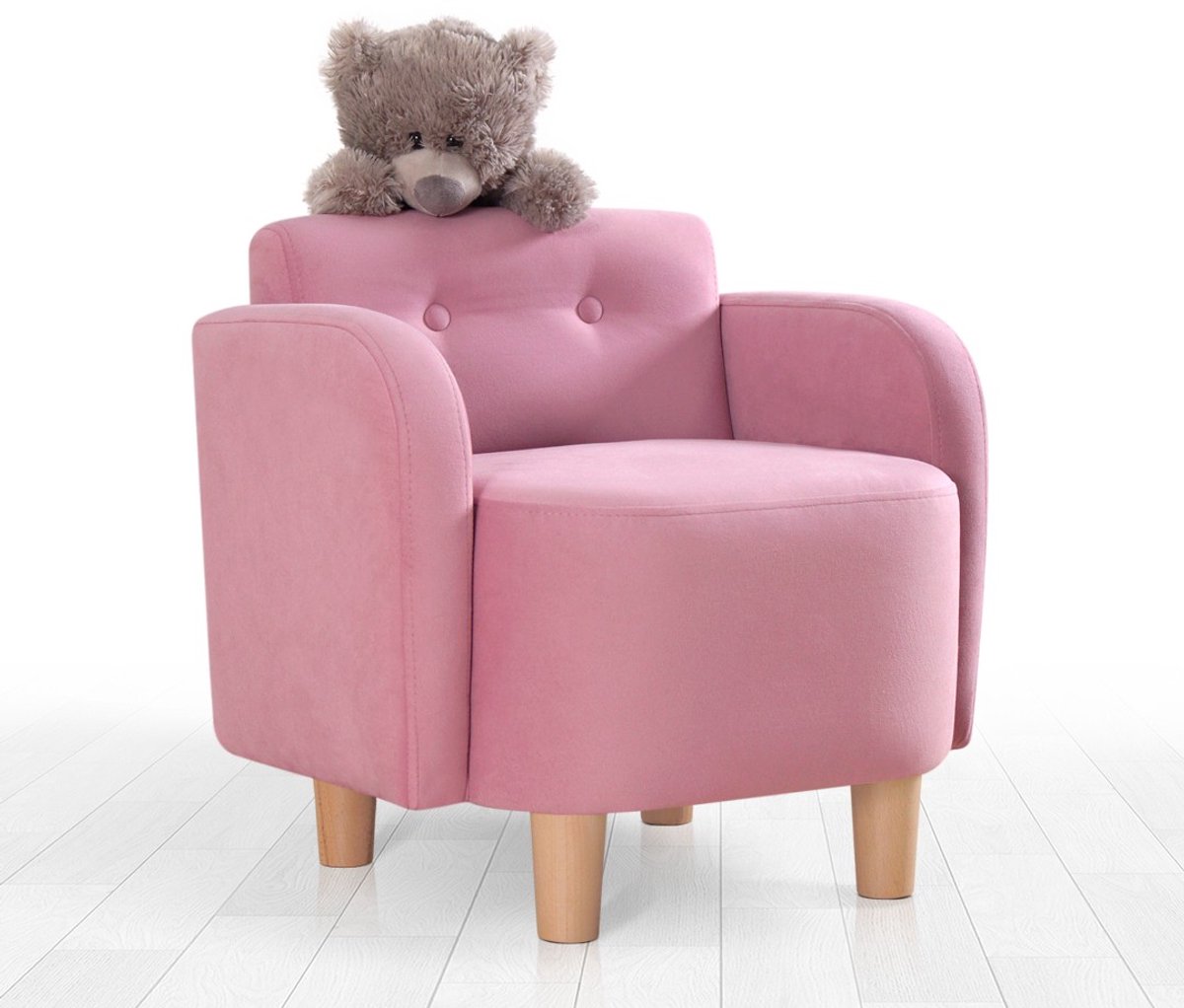 Volie Kindervleugelstoel | 100% KATOEN | Roze - Asir Group - Zitmeubelen - Roze - Hout; Katoen - Zitmeubelen -