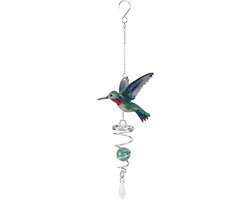 Windspinner - Windgong - Windvanger - Tuin Decoratie - 3D Stereoscoop Europese Stijl RVS Windklok, Metaal Tuin Hangertje, Gekleurde Kleine Vogels