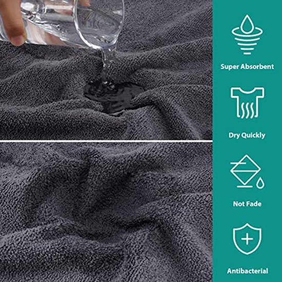 PETTOM Hondenhanddoek (Set van 2, 130x75cm), Super Absorberende Handdoek voor het drogen van Honden Kat Huisdieren, Microfiber 400 GSM, Dik en Zacht voor Bad Pee Toilet