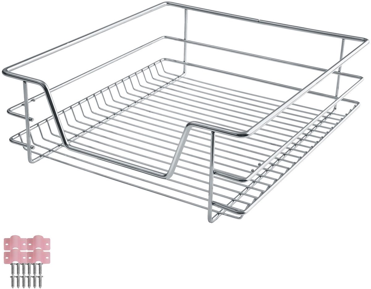 tectake® Telescopische Lade - Schuiflade - Keukenkast Organizer - Keukenrek - Keukenlade - 50 cm Breed - Draagkracht 25kg