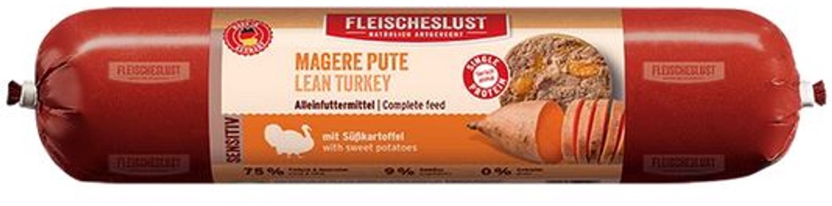 Fleischeslust Fleischeslust Sensitiv 800g | Magere Pute mit Süﬂkartoffel