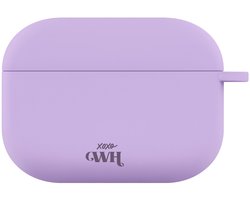 xoxo Wildhearts siliconen hoesje geschikt voor AirPods Pro (2) - Silicone Case (Paars) - Beschermhoes met clip - Optimale bescherming - Paars / Lila