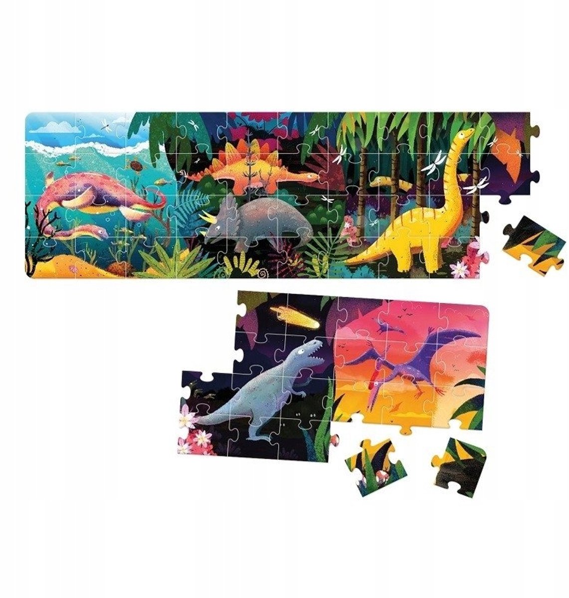 CzuCzu Panoramische Puzzel Dinosaurus 60 Stukjes, 4+ Jaar