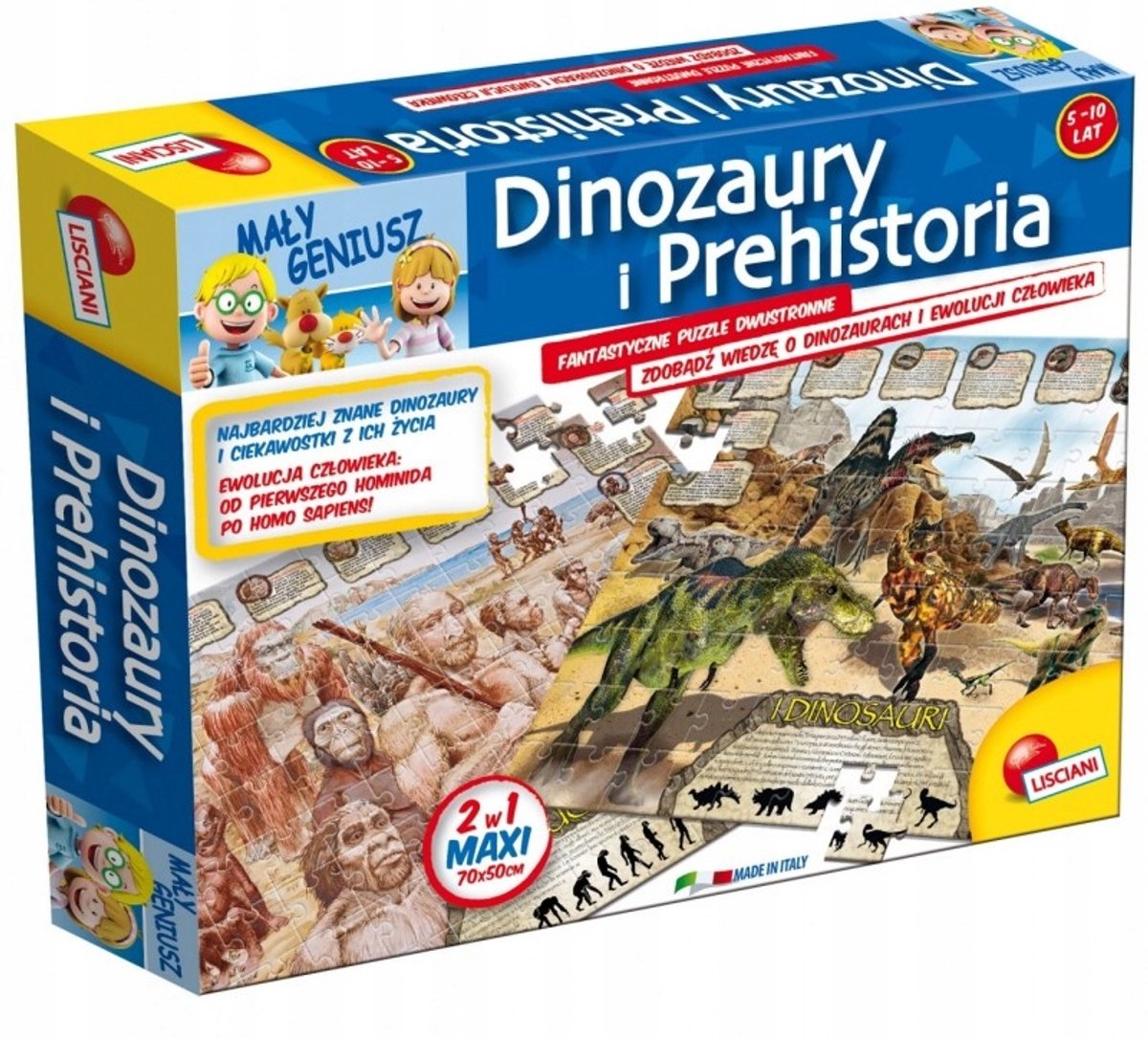Lisciani Maxi Dubbelzijdige Puzzel Dino's & Prehistorie 108 Stukjes