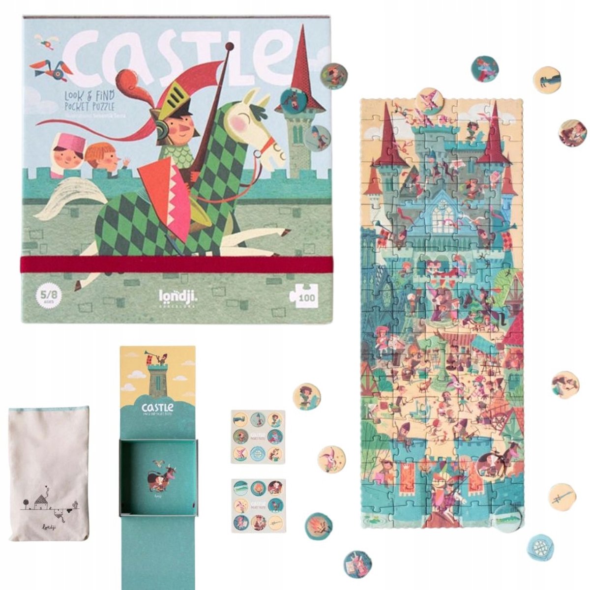 Pocket Castle Puzzel met Observatiespel - 100 Stukjes