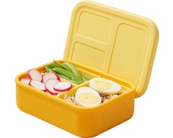 LunchBots Medium Build-a-Bento - Geel - 28oz / 828 ml - 3 Verwisselbare Vakverdelers voor Eindeloze Lunchcombinaties - 100% Platina Siliconen - Lekvrij - Magnetron-, Oven- (tot 204°C), Vriezer- en Vaatwasserbestendig