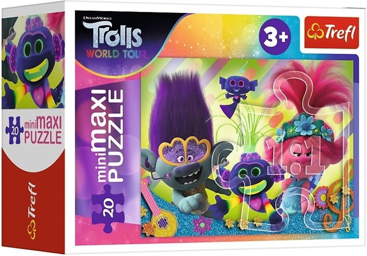 Trefl MiniMaxi Puzzel 20 Stukjes: Trolls Muzikale Wereld