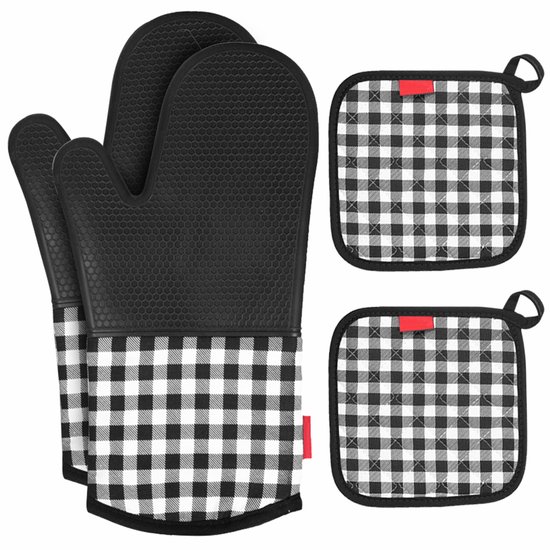 LauterSchutz® Ovenwanten per paar - met siliconen coating voor optimale grip en hittebestendigheid (contactwarmte: 250°C) in diverse kleuren (Donkerblauw