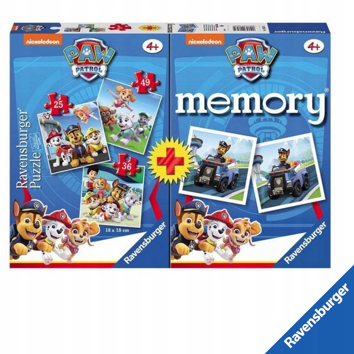 Ravensburger Paw Patrol 3-in-1 Puzzel & Memory Spel