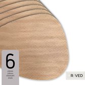 Raved Napperons Alice - Set de 6 pièces - Latte - Aspect cuir - Plastique - Ovale - Table à manger - Sous-couche - Hydrofuge