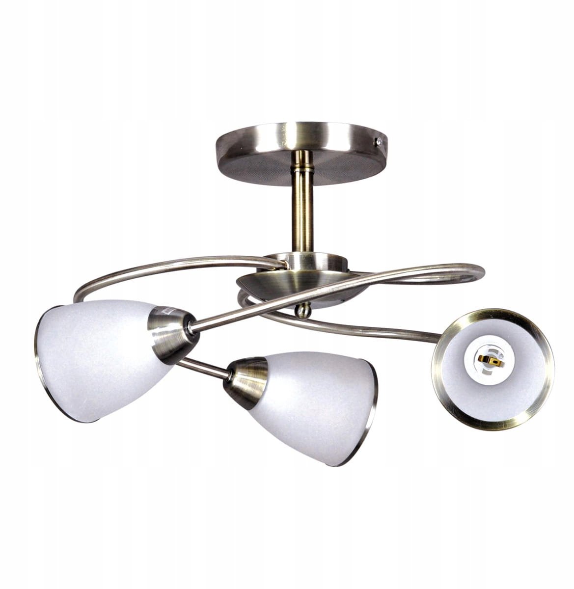 Kaja Plato K-JSL-6059/3 AB Plafondlamp E14 Patina Metaal Glas 50cm