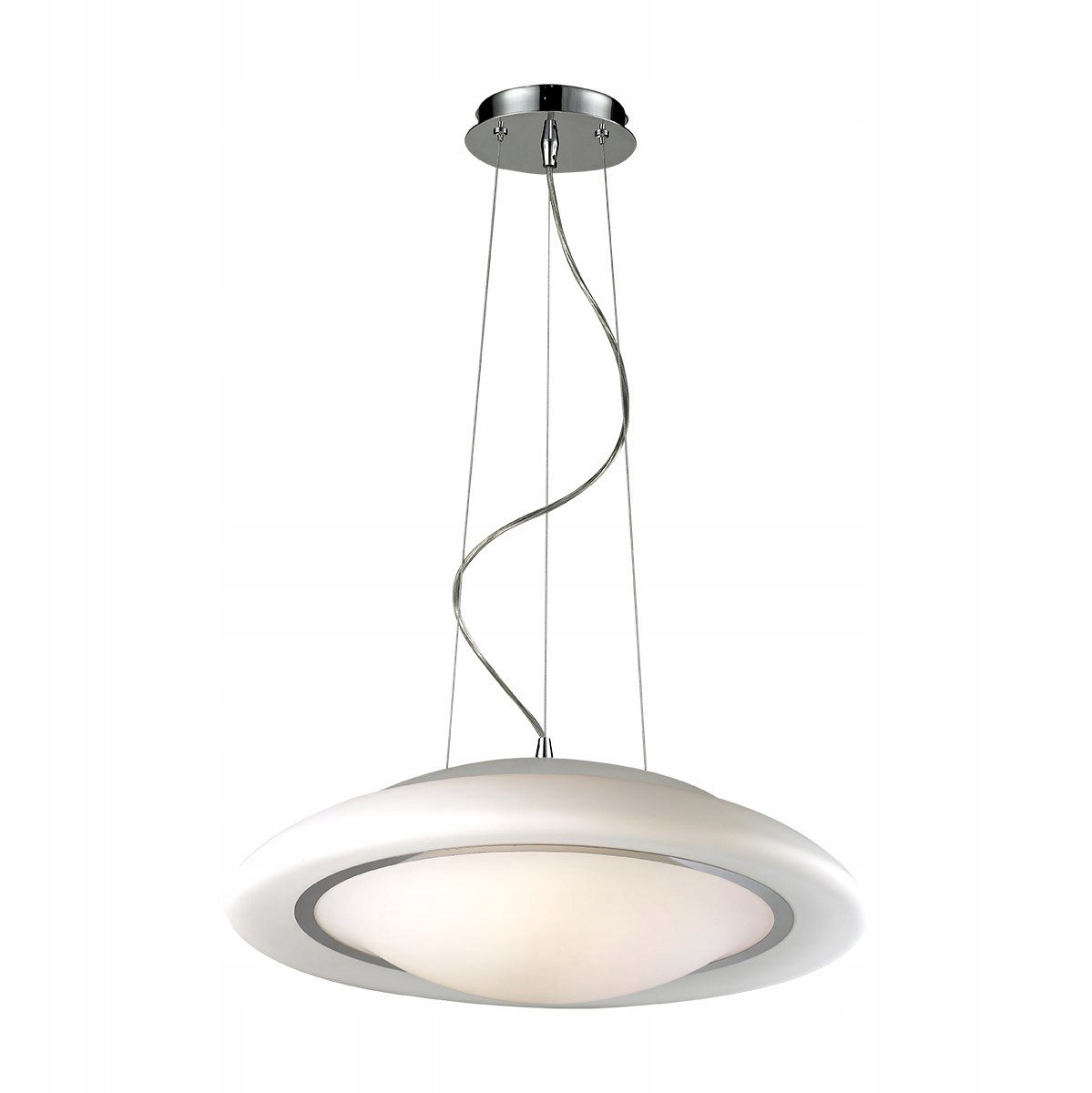 Italux Hole Hanglamp Wit/Chroom E27 3x60W