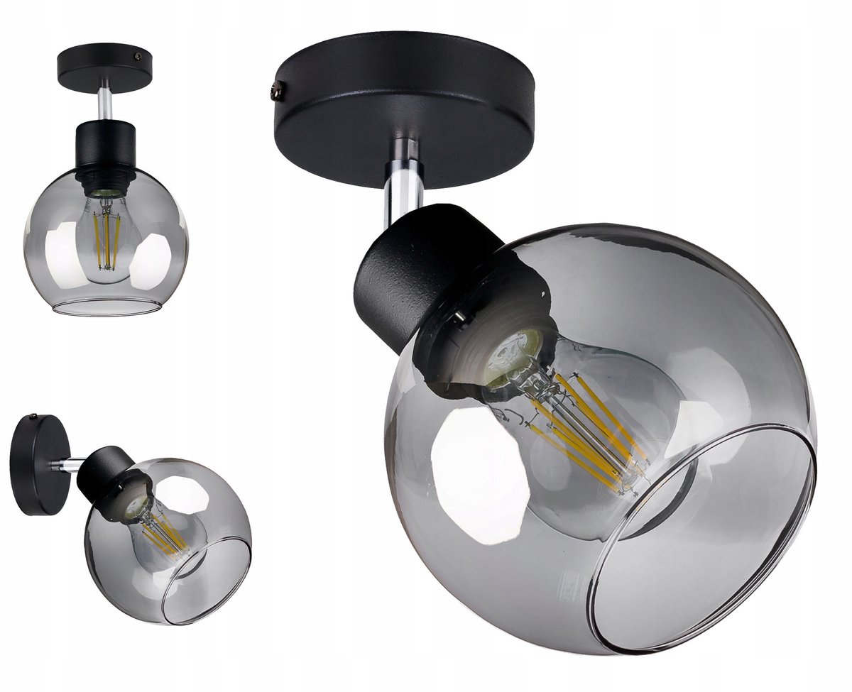 Loft Glazen Hanglamp Kula met Verstelbare Armatuur - E27