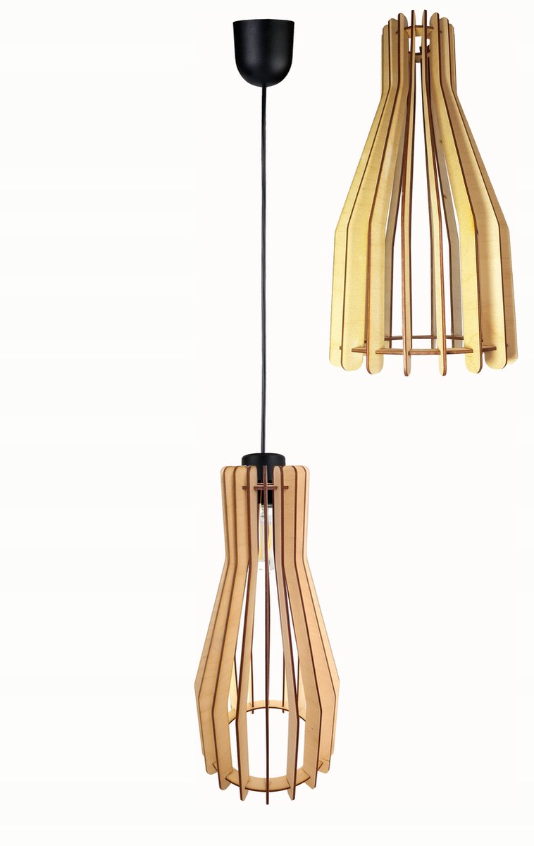 Hanglamp Loft Hout E27 Enkel Lichtpunt