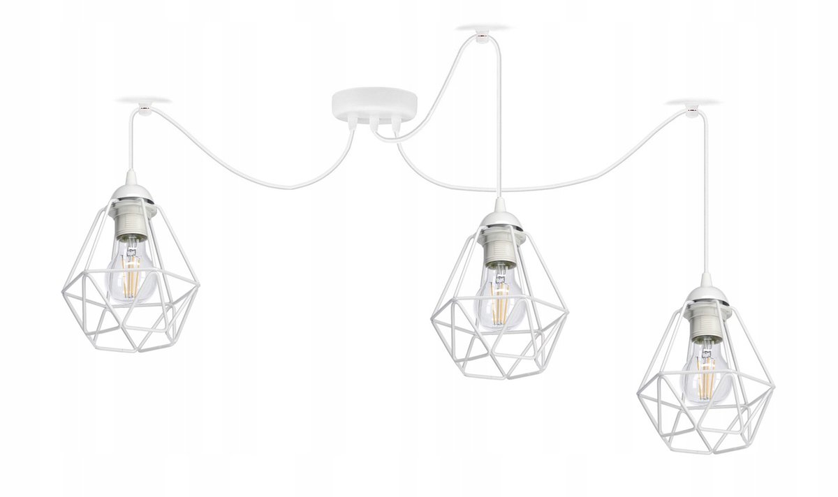 Hanglamp ZWISS Loft Wit Metaal 3x E27 - Stijlvolle Industriële Look