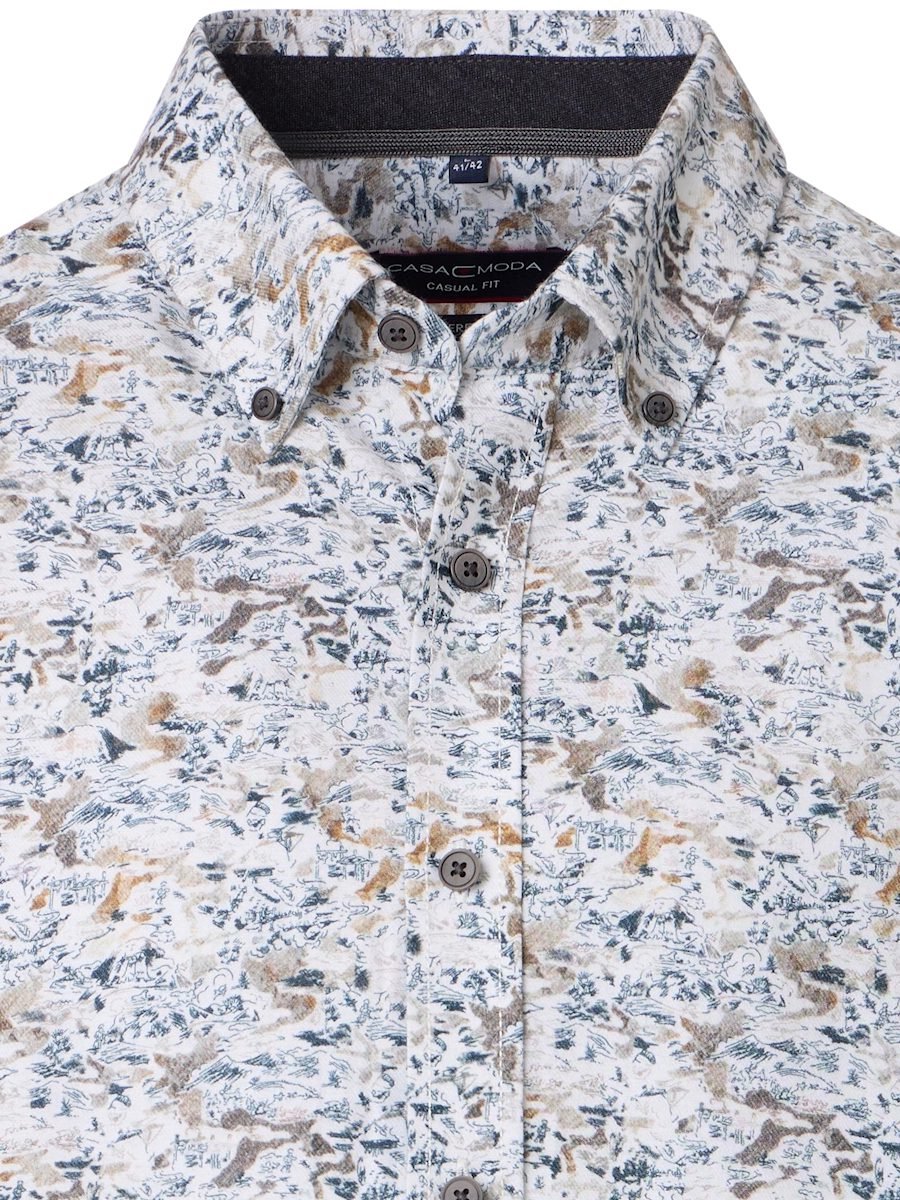 Casa Moda Casual Overhemd Met Print Button Down Boord - M