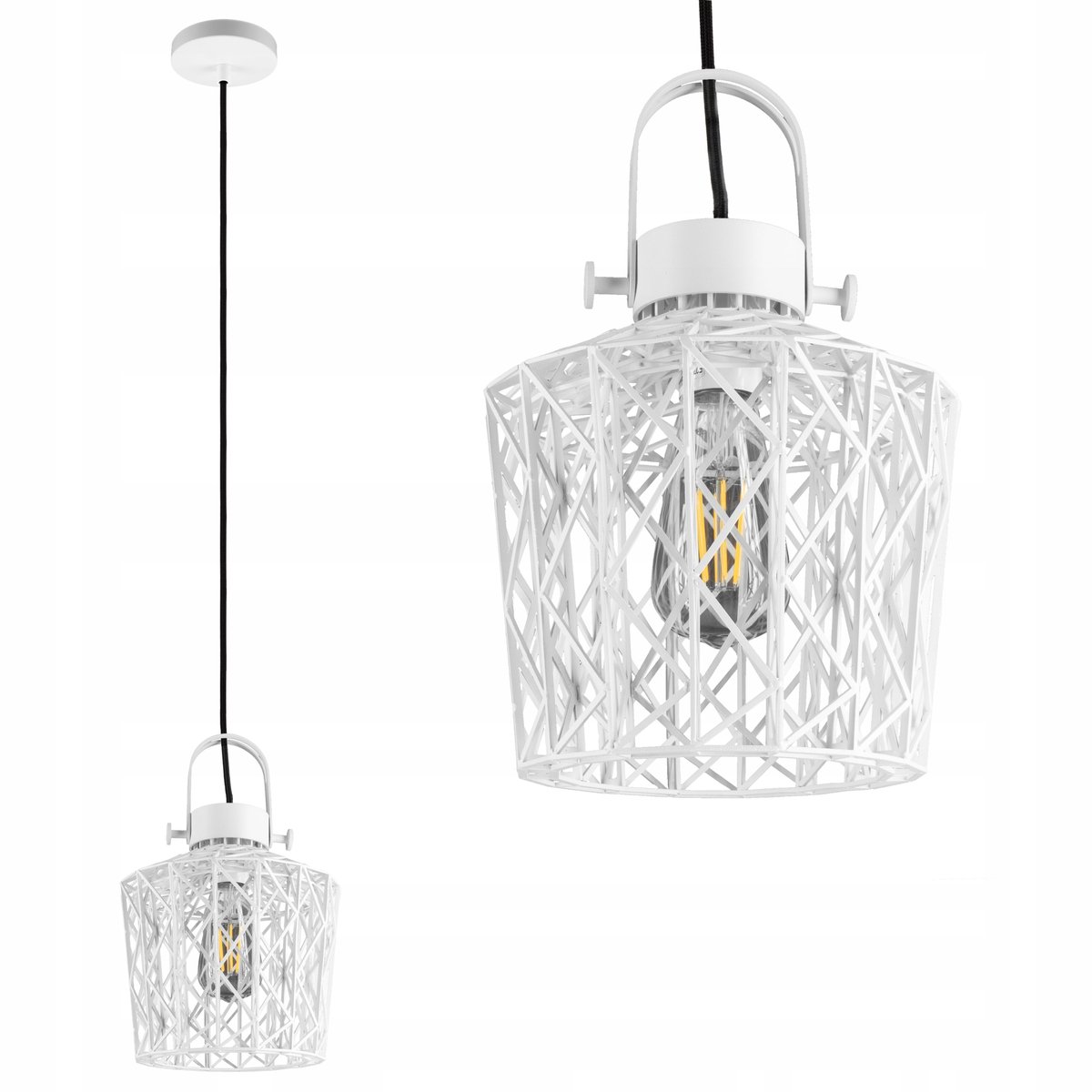 Loft Hanglamp Wit Mat - Retro Stijl E27