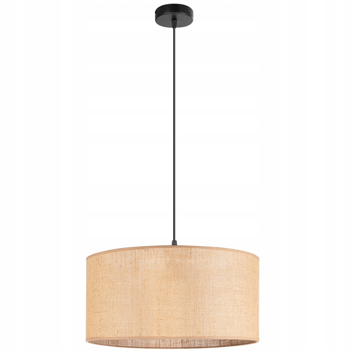 Rustieke hanglamp maxi jute kap, beige, 1-lichts E27