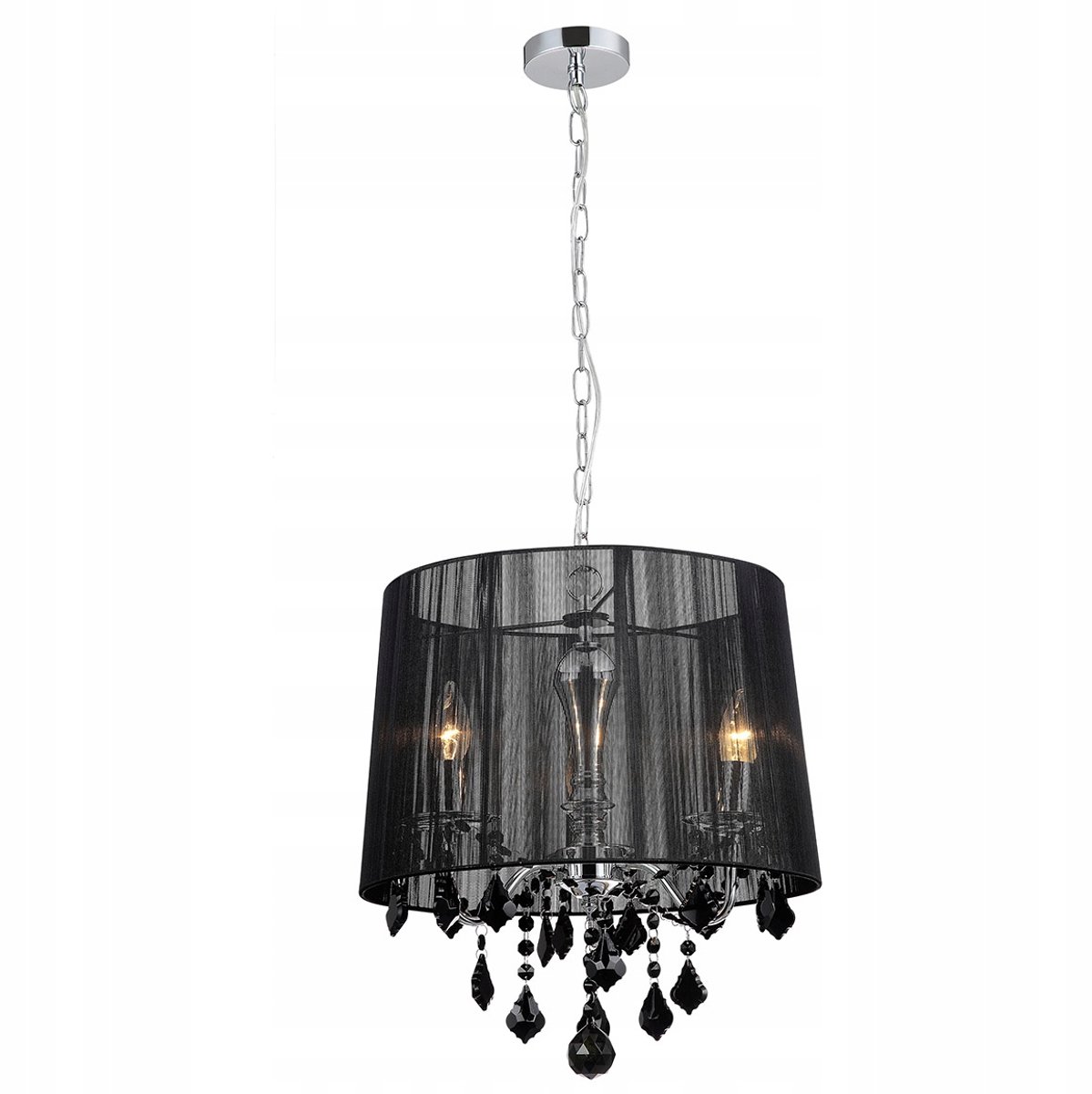 Zwarte Glamour Hanglamp Cornelia MDM-2572/3 BK E14 3x40W