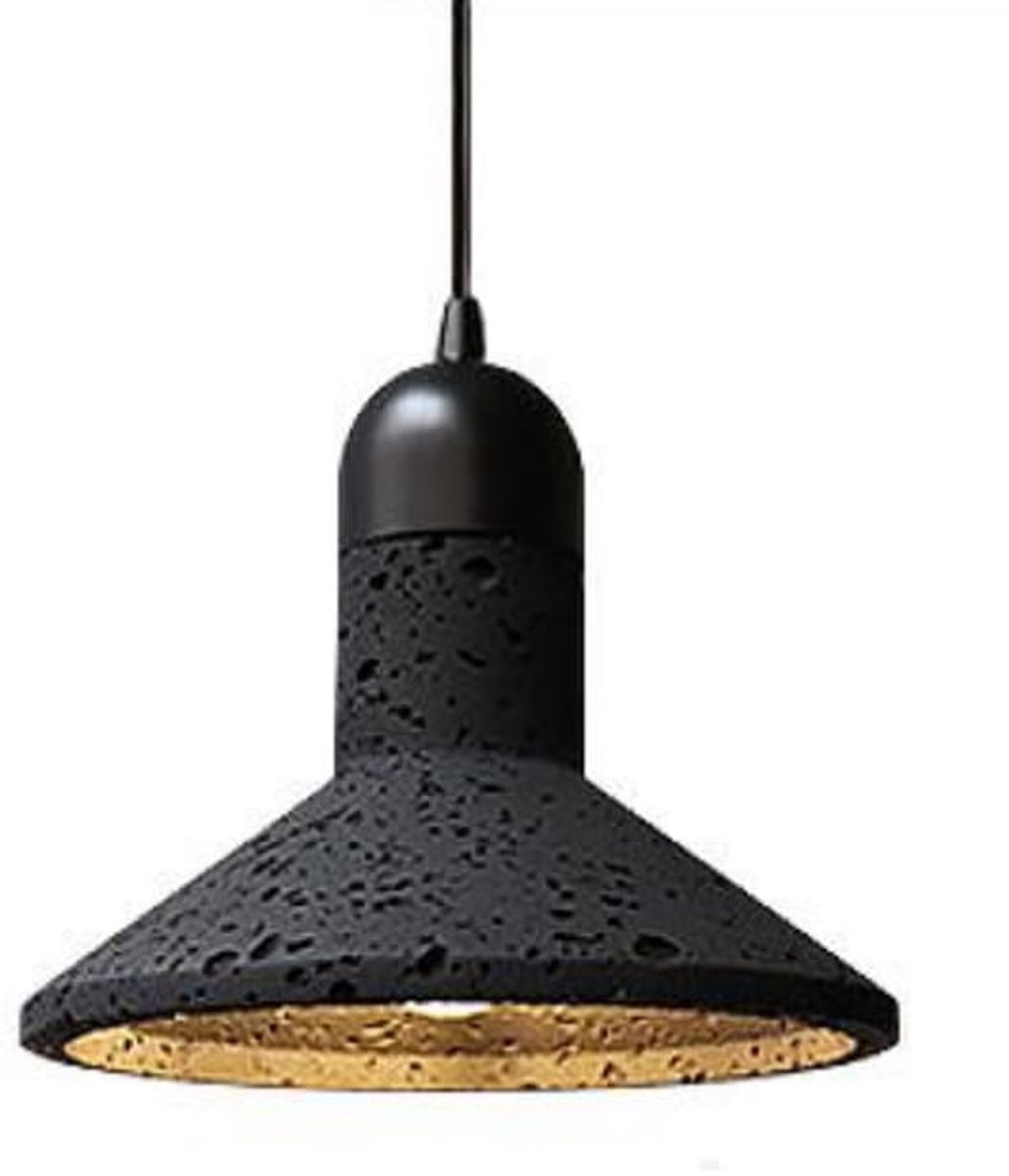 Zwarte Betonnen Hanglamp Travertijn E27 - Stijlvolle Loft Verlichting