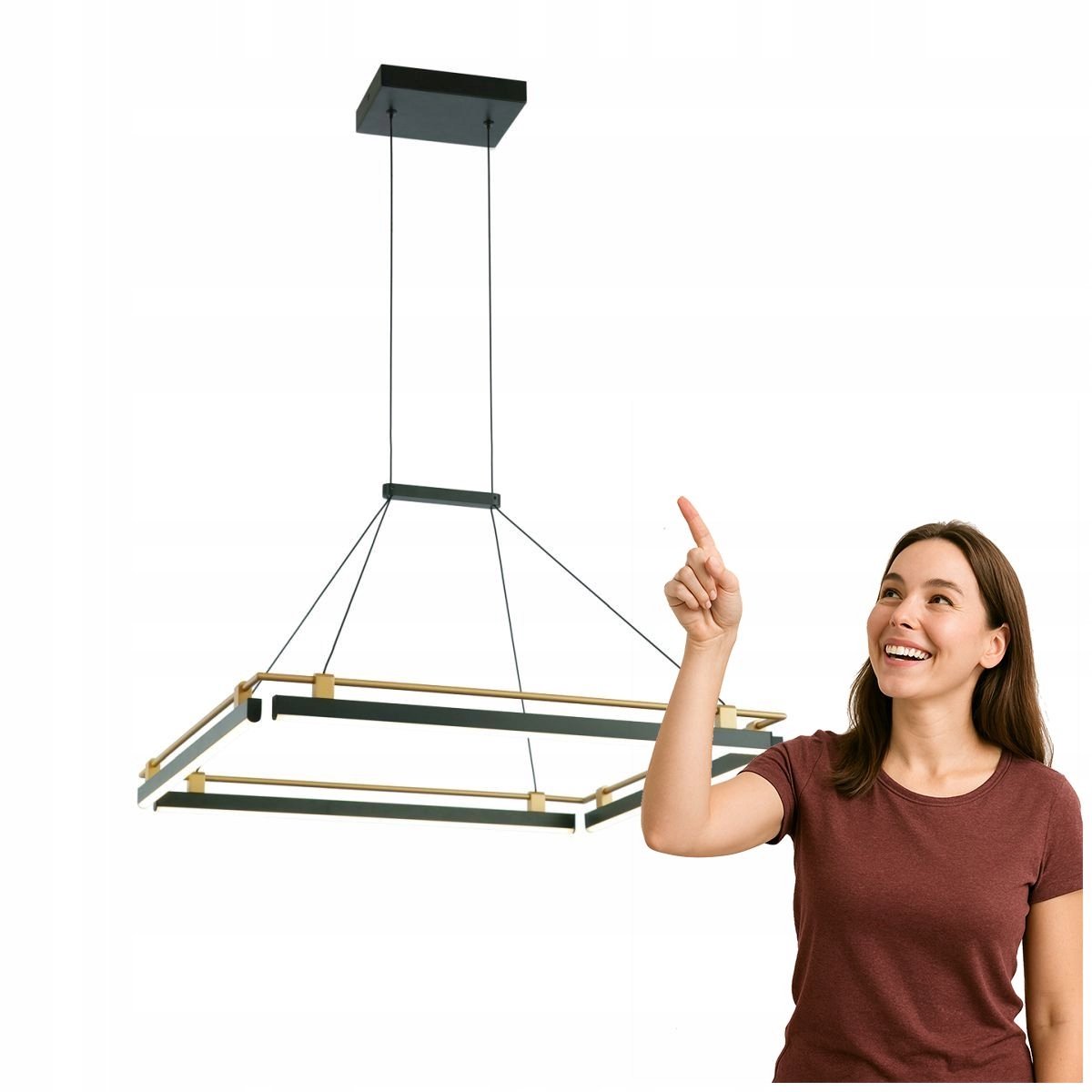Merlot LED Hanglamp 44W Zwart-Goud - Moderne Stijlvolle Verlichting