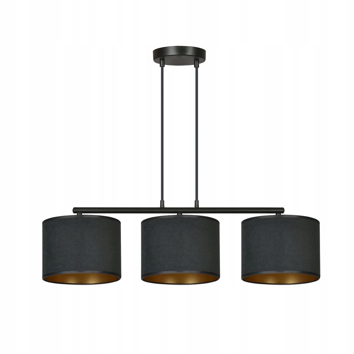 Emibig HILDE 3 BL BLACK hanglamp - Zwart gelakt staal, 3xE27