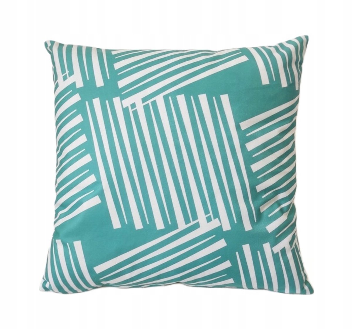 Decoratieve Kussenhoes 45x45 Wit-Munt Groen Geometrisch Patroon