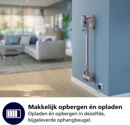 Philips Steelstofzuiger Draadloos XC2011/01 - Zuigmond met LED verlichting - Zonder Zak - Incl Handstofzuigerfunctie - Alle Vloertypen - Lichtgewicht