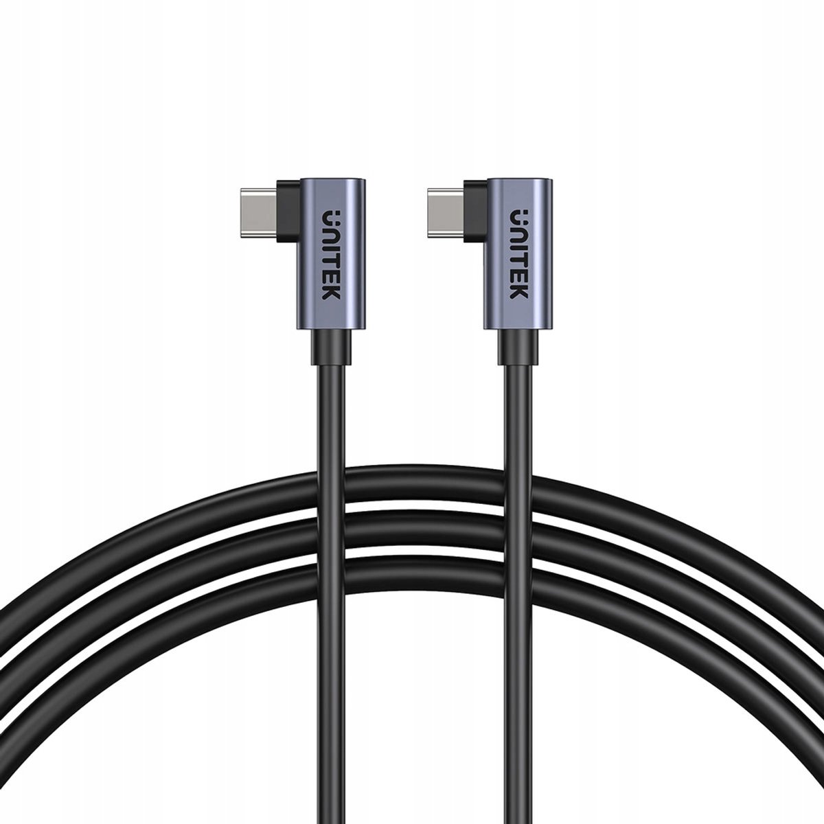 Unitek USB-C naar USB-C Kabel PD 100W 90 graden Hoek 1m Zwart