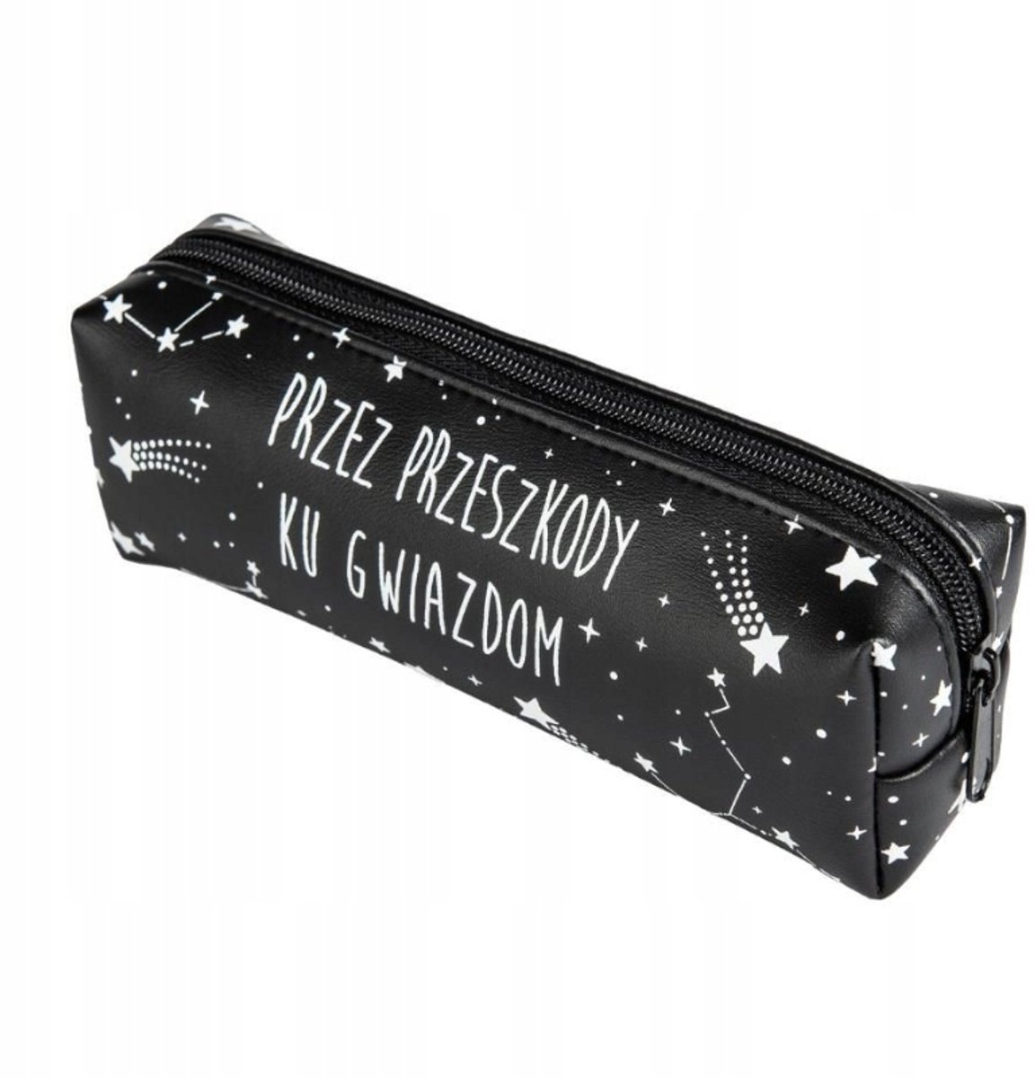 Zwarte Pennendoos "Per aspera ad astra" - Pennenetui 20x6x7cm
