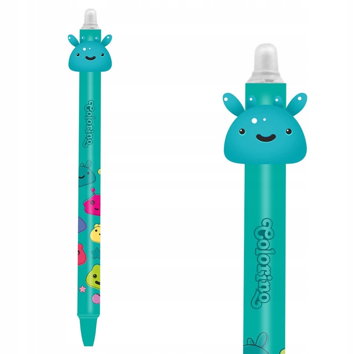 Colorino Jelly Heads Turquoise Vulpen - Uitwisbaar, Blauwe Inkt, 0.5mm