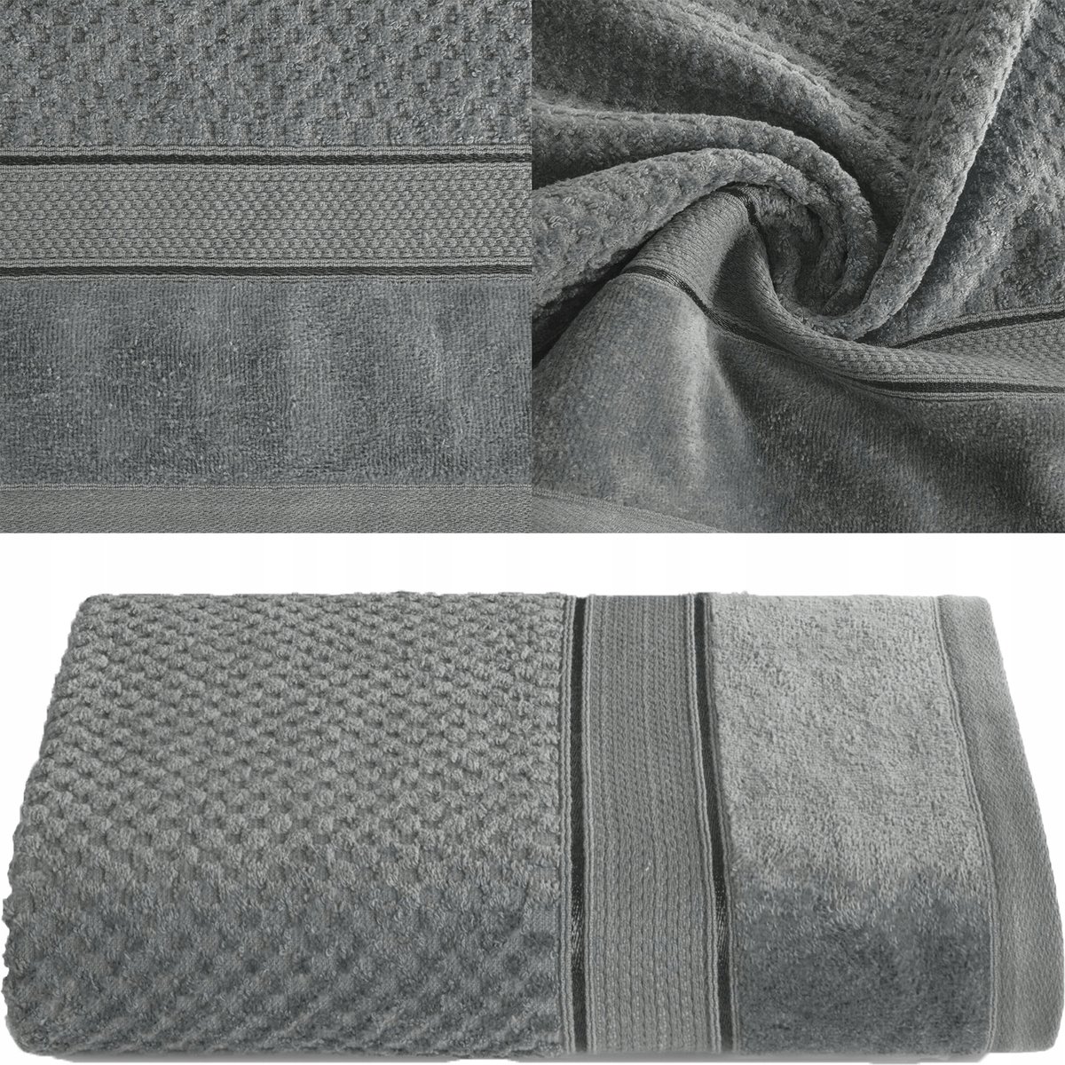 Luxe Katoenen Badhanddoek 50x90cm Staalgrijs - 500 GSM