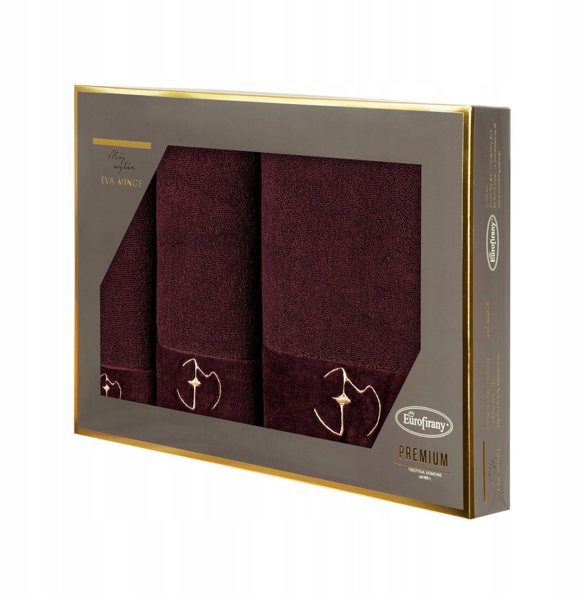 Borduurde Badstof Handdoekenset Gaja 3 Stuks - 50x90cm, 70x140cm