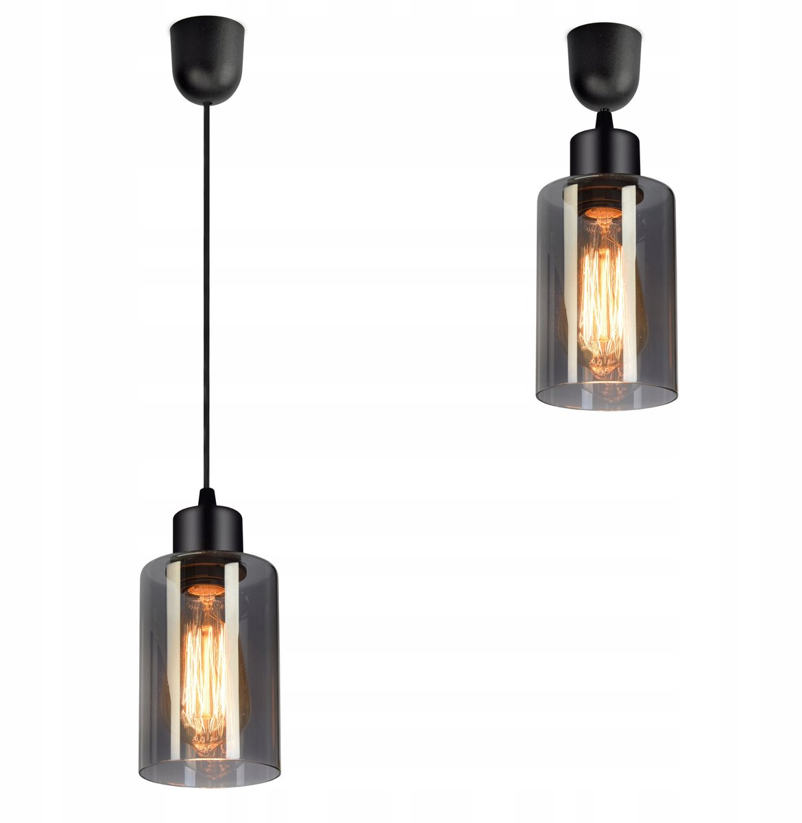 Moderne Hanglamp Glas Tuba LED E27 Zwart Mat - Kies Kleur