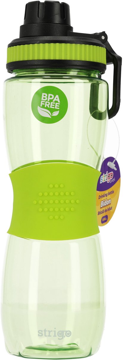 Strigo Bidon Kinderen 600ml - Groen met rubberen handvat