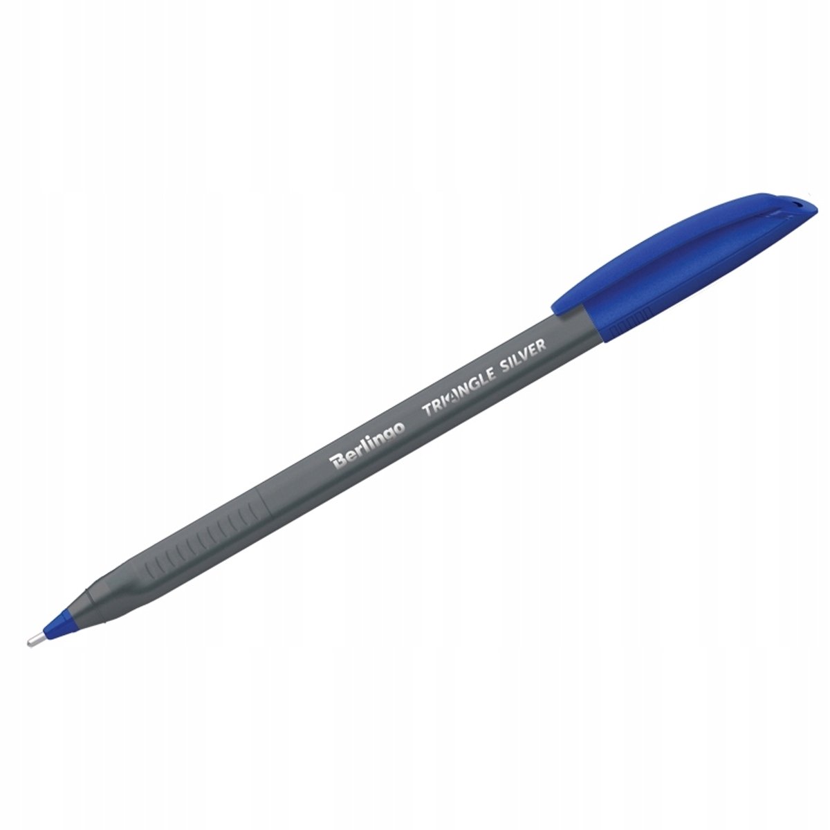 Berlingo Triangle Zilver Blauwe Balpen 1.0mm