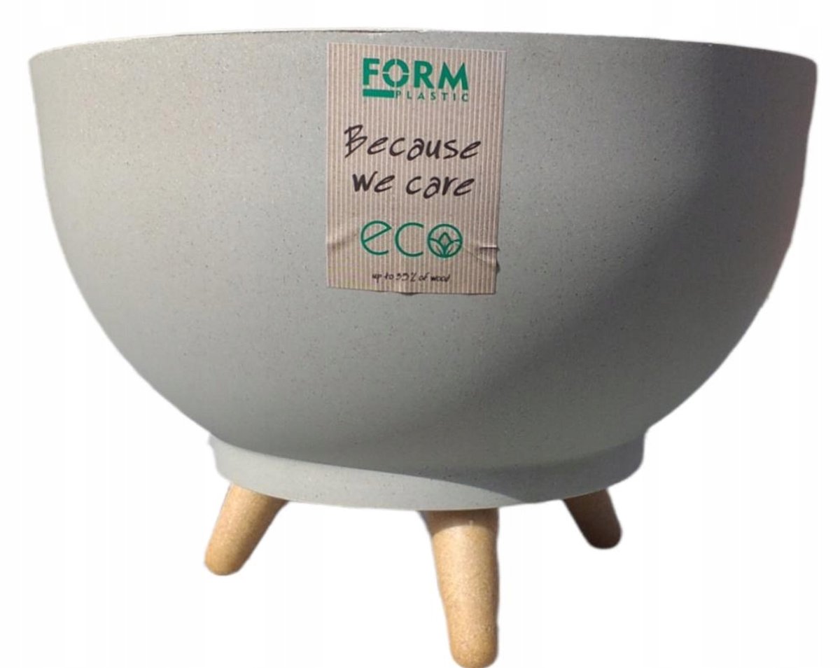Misa Satina ECO op potten met houten poten, 30cm platina