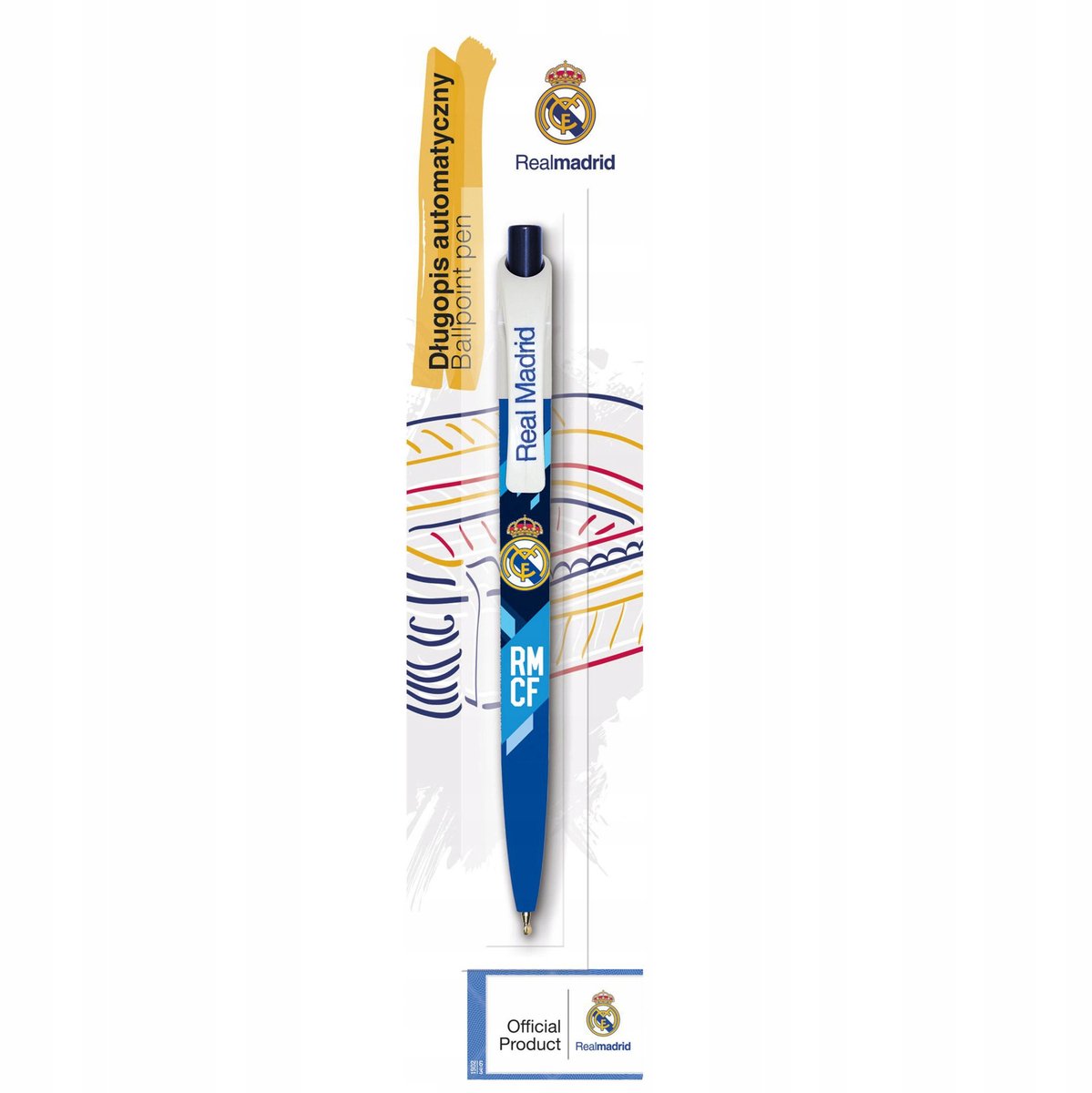 Real Madrid balpen 0,7 mm blauw - officiële merchandise