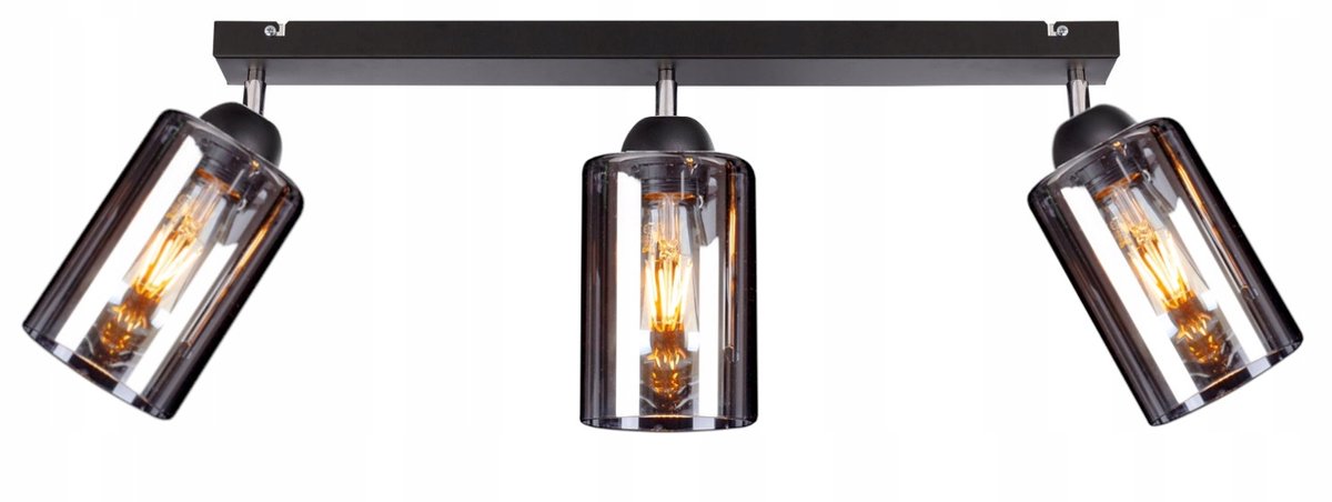 Moderne Zwarte Plafondlamp met Kristallen - 3xE27